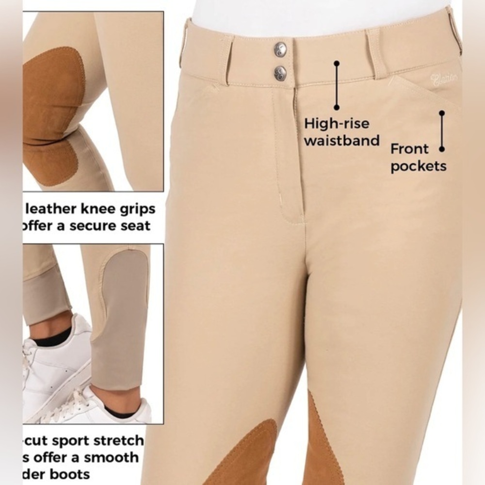 Elation Platinum 7991 38Rx26in Tan Chelsea Knee Patch‎ Equestrian Pants